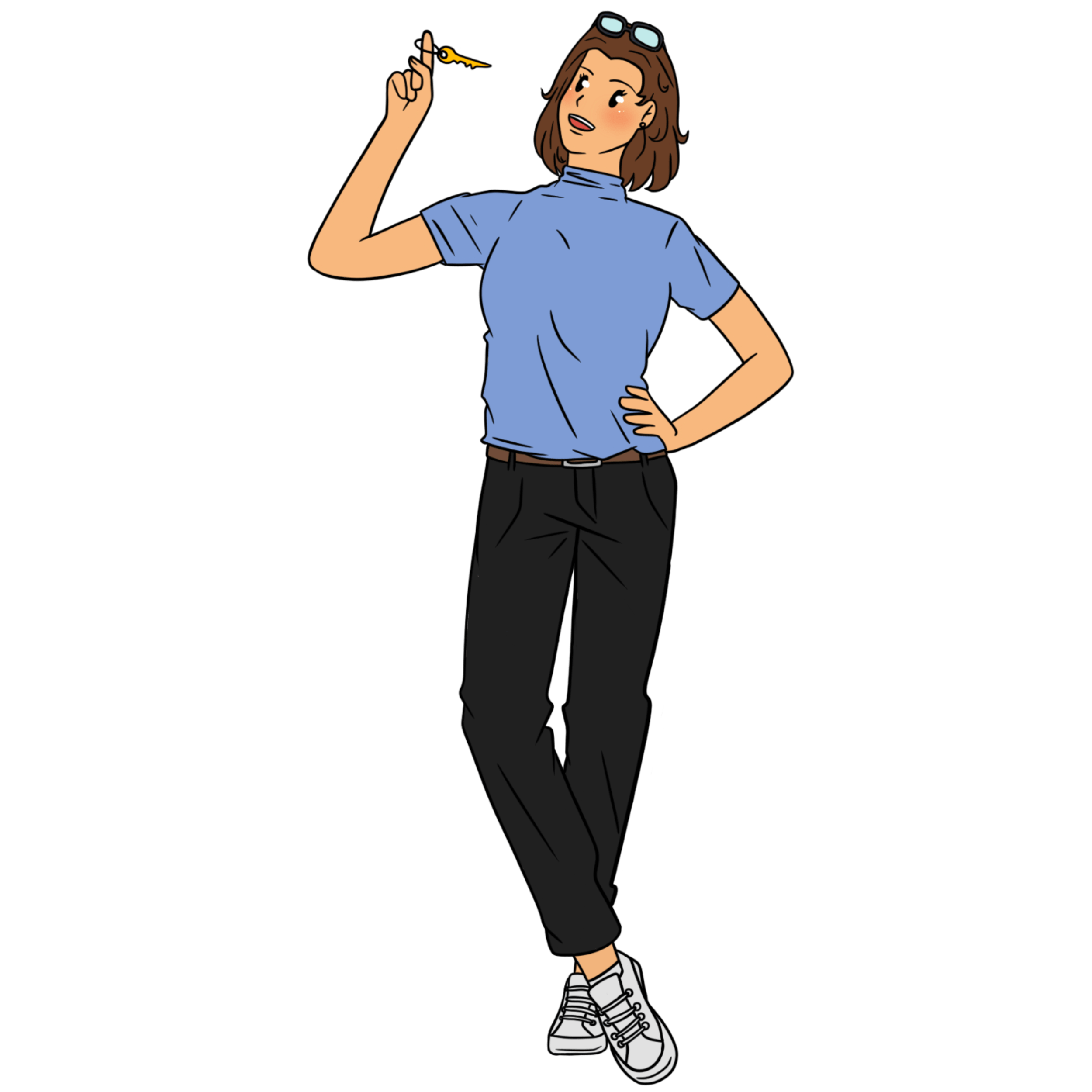 femme qui joue avec les clés de son appartement